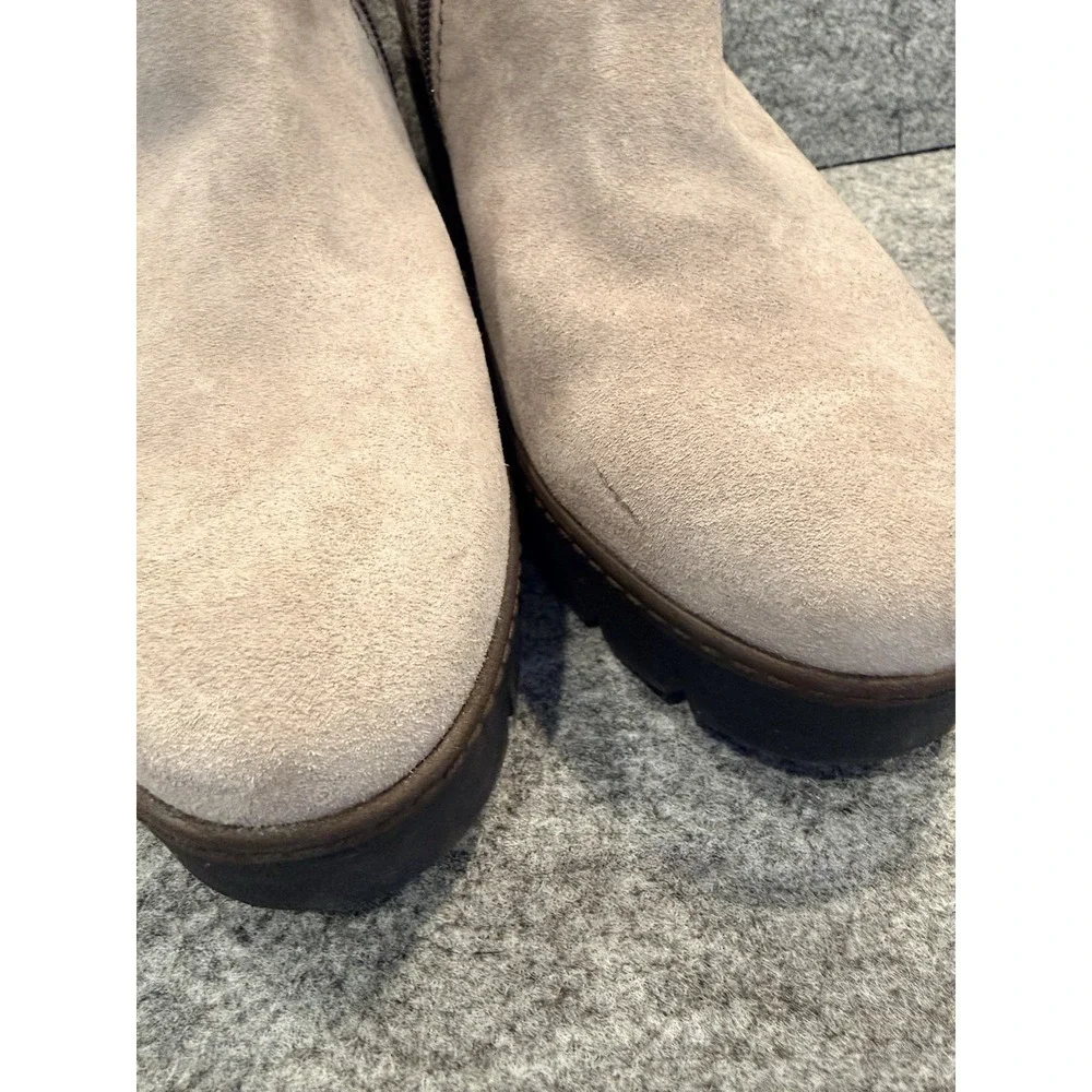 Gabor Womens Tan Suede Side Zip Wedge Ankle Boots‎ Booties sz US 9.5
